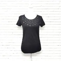 【COMME CA DU MODE】半袖Tシャツ＊胸元柄付＊Uネック＊9号（M）