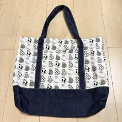 ハンドメイド トートバッグ　猫 デニム調のサムネイル