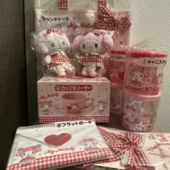 サンリオ　当たりくじ　マイメロマイピアノ　カップソーサー　マスコット　8点セット