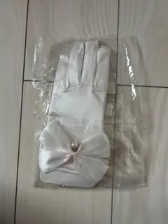 ホワイト サテン ウェディンググローブ