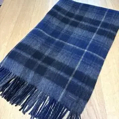 ウール　チェックストール ネイビー×グレー系　apart by lowrys