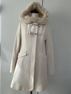 Feroux 　オンワード樫山　フォックス　フード付　ダッフル　ウール　コート