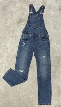 【GAP】美品　ダメージデニムオーバーオール 140㌢(L)