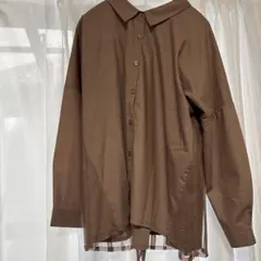 n'Or ブラウン 長袖シャツ 透け感デザイン　新品　オシャレウォーカーのサムネイル