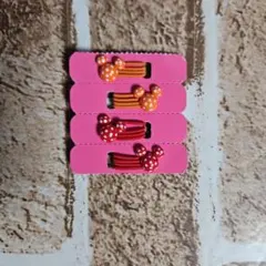 【未使用品】東京ディズニーリゾート ミッキー・ミニー型ヘアゴム 4個セット