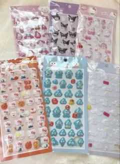 【まとめ売り】サンリオ bonbonドロップ風　シール 6シートセット