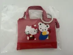 ファミリア キティ コラボ ミニデニムバッグ 赤 レッド サンリオ