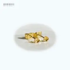 シトリン 極小ピアス(3㎜) サージカルステンレスタイプ