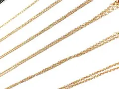 ゴールドカラー ネックレスチェーン 6本セット まとめ売り