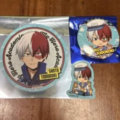シーパラ　ヒロアカ　轟焦凍 缶バッジ　ステッカー　ノベルティコースター
