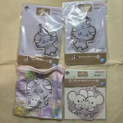 ポケピース　一番くじ　ニャスパー　ワッペンチャーム　　ステッカー スクエアポーチ