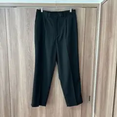 タックワイドテーパードパンツ ブラック L ユニクロC