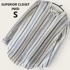 SUPERIOR CLOSET INED ストライプスタンドカラーシャツ Sのサムネイル