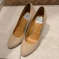 LANVIN ベージュ スエード パンプス 22.5cm