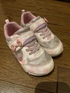 ムーンスター　18.0 リボン　ピンク　キッズ　スニーカー