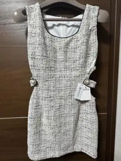 ツイード風マイクロミニドレスM size新品