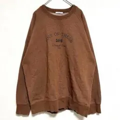 【BAYFLOW】スウェット ロゴプリント ブラウン ラグラン コットン L