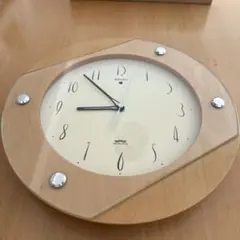 SEIKO 掛時計 木製 円形 手書き風