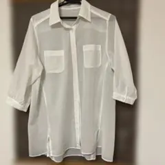 ピノーレ　七分丈袖ブラウス　透け感