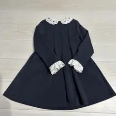 BEBE ネイビー ワンピース レース襟付き 120cm