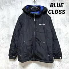 美品【BLUE CLOSS】中綿ジャケット アウター 黒 フルジップ フード付き