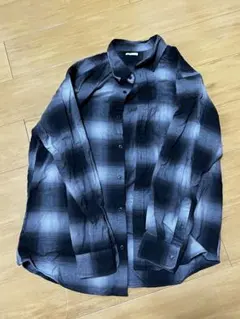 チェック柄長袖シャツ ブラック グレー