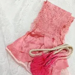 C6 帯揚げ 帯締め セット しぼり ピンク