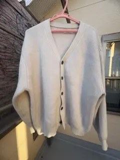 RUUBON ライトグレー Vネック カーディガン