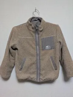 CAMP7 リバーシブル　ジップアップジャケット 130cm ベージュと黒