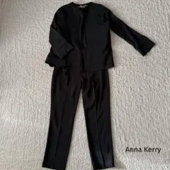 新品　アンナケリーブラック パンツセットアップ　スーツ上下 40