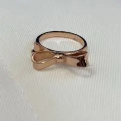 《美品》Kate spadeリボンモチーフ ローズゴールドリング