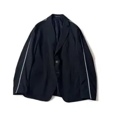 【美品】エンポリオアルマーニ　テーラードジャケット　サイドライン　ストレッチ　黒