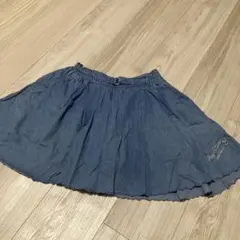 再値下げ美品メゾピアノデニムブルー刺繍スカートMサイズ