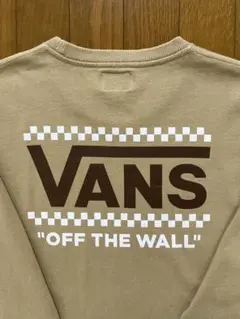 VANS／バンズロンTシャツ チェッカーフラッグ／バックプリント／長袖 Ｍサイズ