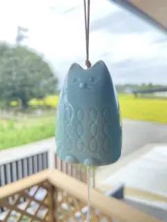 デコレ　猫の陶器製風鈴