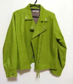 AS KNOW AS PINKY ライダースジャケット ライムグリーン