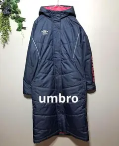 美品【umbro】 ベンチコート ネイビー/ピンク紺色M寒さ対策中綿