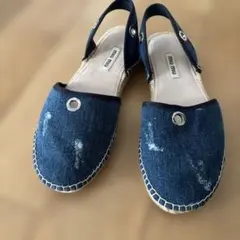 Miu Miu デニムエスパドリーユ サンダル