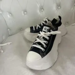 厚底黒白スニーカーConverseオールスター