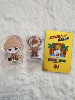 【匿名配送】BT21 RJBTSジンアクリルスタンド2点＆カード(3枚目傷あり)