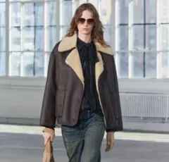 ZARA ダブルフェイスジャケット　ブラウン