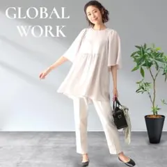 GLOBAL WORK チュニック 五分袖 お手入れらくらくチュニック　Fのサムネイル
