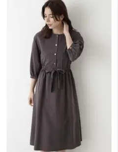 ウエストリボンピーチワンピース ナチュラルビューティーベーシック