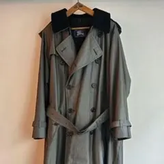 バーバリー　美品　一枚袖　トレンチ21 c100 英国製　グレー玉虫