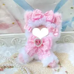 おすわりぬい服 薄ピンクチェック ねこ 15cm ③ - メルカリ