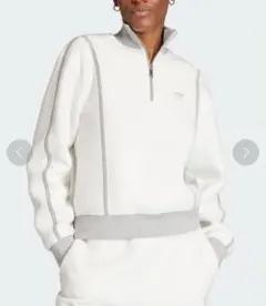adidas original ハーフジップ フリース トレーナー ホワイト