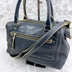 kate spade ✨2way ハンド ショルダーバッグ オールレザー 黒のサムネイル