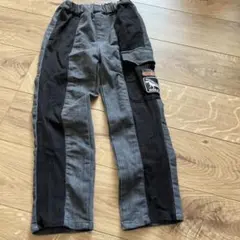 Crescent 恐竜ワッペン付き ロングパンツ ブラック グレー
