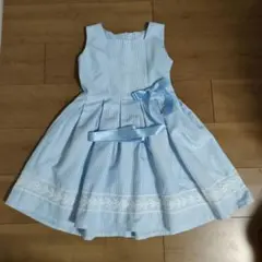 水色ストライプワンピース130