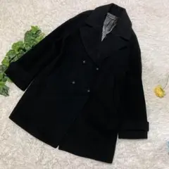 美品 ヴィヴィアンタム ロングコート チャイナコート マオカラー アンゴラ 黒 アンゴラウール コンバーチブルロングコート（0115WE06